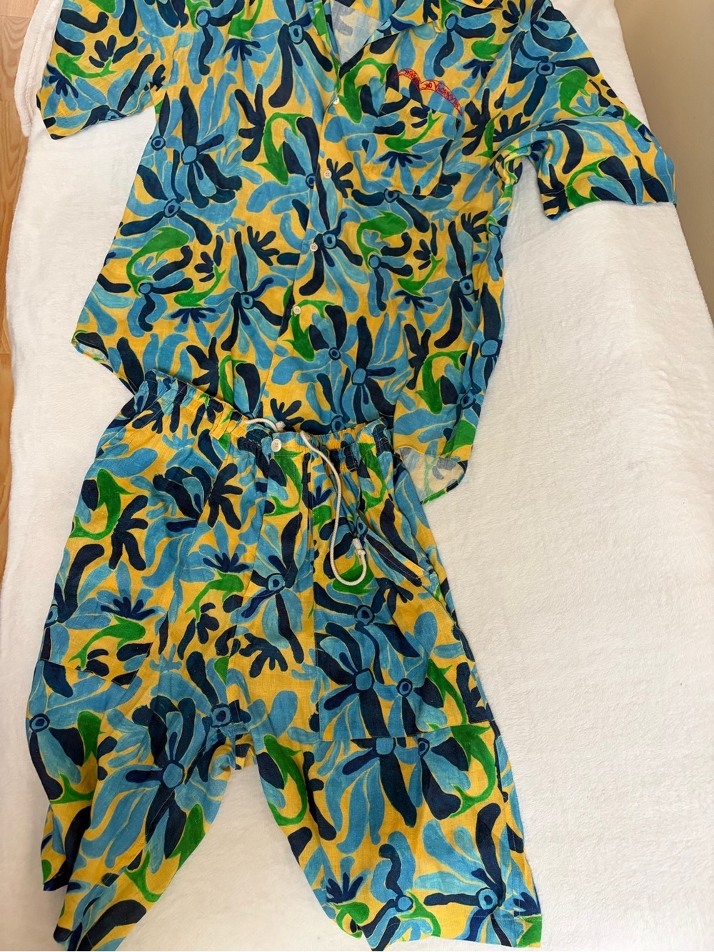 Marni men's Floral Two-Piece Shorts Set - Top: Size 50. Shorts Size 52